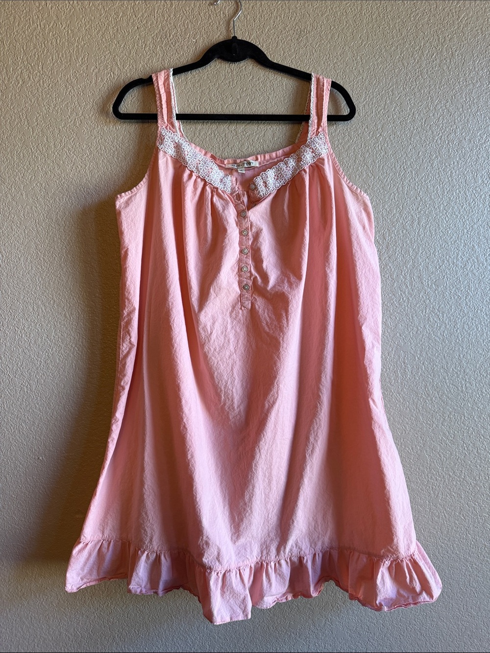 Izzy + Toby Pink Lace-Trim Sleep Chemise